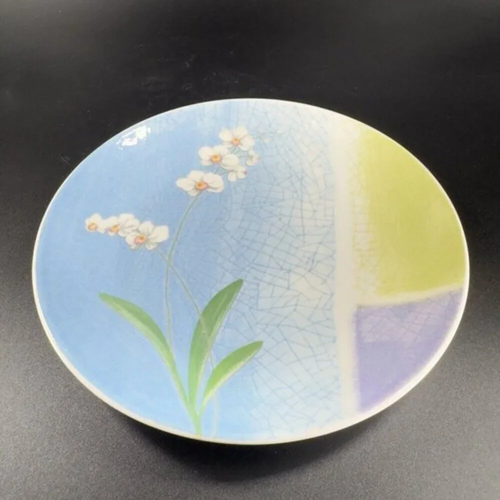 Saint James by Hankook Super‎ Strong Porcelain Dish Plate Set 2 Floral Pattern